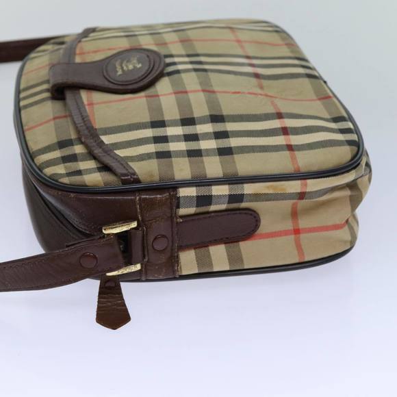 Burberrys Nova Check Blue Label Hand Bag Canvas Black Auth ti1774 - Picture 4 of 16